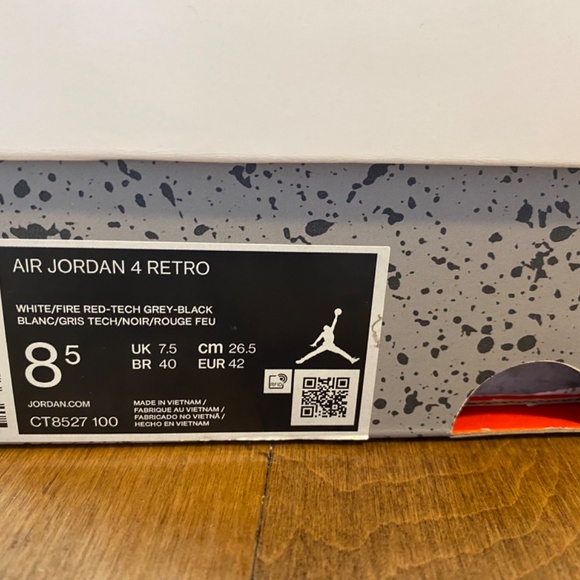 Nike Air Jordan 4 Retro Infrared Gr 8.5 - Picture 4 of 8